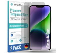 smartect Vetro Temperato [2 Pezzi, Privacy] compatibile con iPhone 14 Plus, incl. Cornice de Installazione, Pellicola Protettiva HD Anti Graffio, Senza Bolle, Durezza 9H, Ultra Resistente