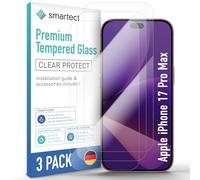 smartect Vetro Temperato [3 Pezzi, Clear] compatibile con iPhone 17 Pro Max, Pellicola Protettiva HD Anti Graffio, Senza Bolle, Durezza 9H, 0.3mm Ultra Trasparente, Ultra Resistente