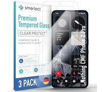 smartect Vetro Temperato [3 Pezzi, Clear] compatibile con Nothing CMF Phone 2 Pro, Pellicola Protettiva HD Anti Graffio, Senza Bolle, Durezza 9H, 0.3mm Ultra Trasparente, Ultra Resistente