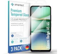 smartect Vetro Temperato [3 Pezzi, Clear] compatibile con Xiaomi Redmi A5 4G, Pellicola Protettiva HD Anti Graffio, Senza Bolle, Durezza 9H, 0.3mm Ultra Trasparente, Ultra Resistente
