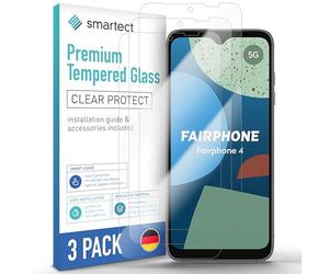 smartect Vetro Temperato 3 Pezzi per Fairphone 4 (Camera Cutout) | Schermo Protettivo HD Anti Graffio, Pellicola Protettiva Senza Bolle, 0.3 mm Ultra Trasparente, Durezza 9H, Ultra Resistente