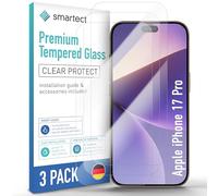 smartect Vetro Temperato 3 Pezzi per iPhone 17 Pro | Schermo Protettivo HD Anti Graffio, Pellicola Protettiva Senza Bolle, 0.3 mm Ultra Trasparente, Durezza 9H, Ultra Resistente
