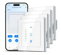 SMARTERCURRY Interruttore per tapparelle WiFi, timer per tapparelle intelligenti [7 Gen], controllo tapparelle/veneziane/tende da sole, compatibile con Alexa/Assistente Google, 4 pezzi | Bianco