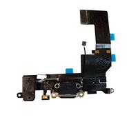 Smartex Connettore di ricarica compatibile con iPhone SE Nero - Dock charging flex di ricambio con parti elettriche per microfono, antenna, audiojack, tasto home