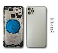 Smartex® Scocca Posteriore in Vetro, Telaio Back Frame Compatibile con iPhone 11 PRO Max | Senza Logo, Senza COMPONENTI PREINSTALLATI (Bianco)
