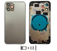 Smartex® Scocca posteriore in vetro, telaio back frame compatibile con iPhone 11 Pro | SENZA LOGO, SENZA COMPONENTI PREINSTALLATI (Nero)