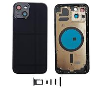 Smartex® Scocca Posteriore in Vetro, Telaio Back Frame Compatibile con iPhone 13| Senza Logo, Senza COMPONENTI PREINSTALLATI (Nero)