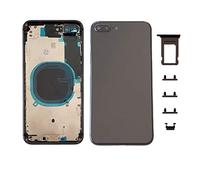 Smartex® Scocca Posteriore in Vetro, Telaio Back Frame Compatibile con iPhone 8 Plus |Senza Logo, Senza COMPONENTI PREINSTALLATI (Grigio siderale)