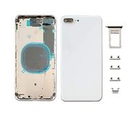 Smartex® Scocca Posteriore in Vetro, Telaio Back Frame Compatibile con iPhone 8 Plus | Senza Logo, Senza COMPONENTI PREINSTALLATI (Argento)