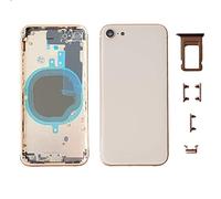 Smartex® Scocca Posteriore in Vetro, Telaio Back Frame Compatibile con iPhone 8 | Senza Logo, Senza COMPONENTI PREINSTALLATI (Oro)