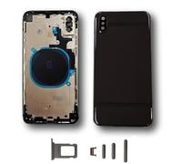 Smartex® Scocca Posteriore in Vetro, Telaio Back Frame Compatibile con iPhone XS Max | Senza Logo, Senza COMPONENTI PREINSTALLATI (Nero)