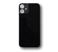 Smartex® Vetro copribatteria per scocca Posteriore Big Hole Compatibile con iPhone 12 Mini | Senza Logo (Nero)