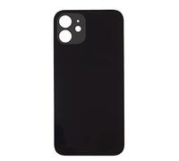 Smartex® Vetro copribatteria per scocca Posteriore Big Hole Compatibile con iPhone 12| Senza Logo (Nero)