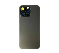 Smartex® Vetro copribatteria per scocca Posteriore Big Hole Compatibile con iPhone 15 PRO Max | Senza Logo (Nero)