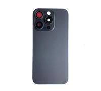 Smartex® Vetro copribatteria per scocca Posteriore Big Hole Compatibile con iPhone 15 PRO | Senza Logo (Nero)