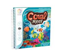 SmartGames Coral Reef : Puzzle Magnetico - 48 Sfide - Da 4 Anni - Bambini | Gioco di Logica Sottomarino - 4 Pezzi Magnetici - Livelli da Facile a Esperto - Osservazione e Problem Solving - Da Viaggio