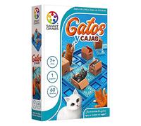 SmartGames Gatti e scatole, puzzle per adulti e bambini con 60 sfide, giochi educativi per 1 giocatore, giochi da tavolo per bambini dai 7 anni in su