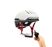 smartGyro Smart Casco, Casco Smart PRO con Luce di Frenata Automatica, Indicatori di direzione, Altoparlanti, Bluetooth, EPS + PC, Batteria, Visiera Anteriore, Led Anteriori e Posteriori, L, Bianco