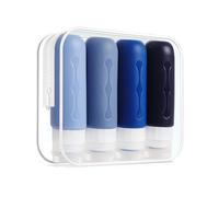 Smarthers Barattoli da viaggio ricaricabili da 100 ml, in silicone morbido, senza perdite, BPA libero, spremuti, bocca larga, ideali per viaggi, campeggio, spiaggia, aereo - barattoli per gel e