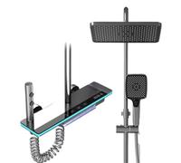 Smartigitalisplay - Sistema doccia con miscelatore LELigh Temperes e rubinetto, set completo (grigio caldo e freddo)