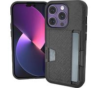 Smartish Custodia a portafoglio per iPhone 14 Pro - Portafoglio Slayer Vol. 2 [sottile + protettivo] Porta carte di credito con cavalletto - Black Tie Affair