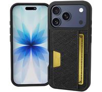 Smartish Custodia a portafoglio per iPhone 17 Pro - Wallet Slayer Vol. 2 [sottile e protettiva] porta carte di credito con cavalletto, custodia a portafoglio nascosta per Apple iPhone 17 Pro - Black