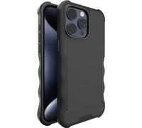 Smartish - Custodia protettiva per iPhone 15 Pro Max, Portafoglio in Cuoio Saffiano con Imbottitura Interna, Black, Ricarica Wireless Integrata, Superficie Antiscivolo, Protezione per Cadute