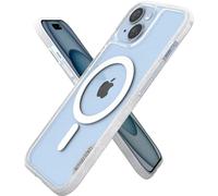 Smartish Custodia sottile per iPhone 15 - Gripmunk compatibile con MagSafe [leggera e protettiva] Cover magnetica con impugnatura sottile con fodera in microfibra - Chiaramente trasparente