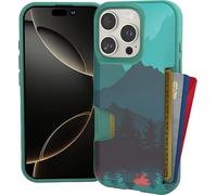 Smartish® Wallet Slayer Vol. 1, Custodia a portafoglio per iPhone 16 Pro, sottile e protettiva, con porta carte di credito flip nascosto, testata anticaduta, montagne (Moving Mountains)