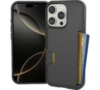 Smartish® Wallet Slayer Vol. 1, Custodia a portafoglio per iPhone 16 Pro, sottile e protettiva, con porta carte di credito flip nascosto, testata anticaduta, nero (Black Tie Affair)