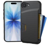 Smartish® Wallet Slayer Vol. 1, Custodia a portafoglio per iPhone 16e 2025, sottile e protettiva, con porta carte di credito flip nascosto, testata anticaduta,nero (Black Tie Affair)