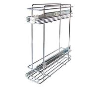 Smartix Carrello Cestello Portabottiglie Estraibile a 2 Ripiani per Mobile da Cucina Sottolavello in Acciaio Cromato