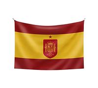 smartketing Bandiera della Spagna con lo Scudo della Nazionale spagnola di Calcio, Adulti Unisex, Rosso-Giallo
