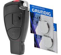 Smartkey - Set di 2 chiavi per auto, con telecomando e telecomando a 2 tasti, alloggiamento per batteria + chiave di emergenza vergine + 2 batterie CR2025 per Mercedes Benz