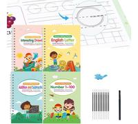 Smartkids Quaderni Set 4 Pezzi, Kit Neuroeducativo: Quaderni Magici per l’età d’Oro del Cervello, Quaderno Scrittura Riutilizzabile con Penna Magica, Ricariche, Impugnatura Ergonomica (1 Set)