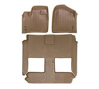 SMARTLINER Set di tappetini personalizzati a 3 file di rivestimento, marrone chiaro, per Dodge Grand Caravan/Chrysler Town & Country 2008-2019 (solo Stow'n Go)