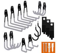 SMARTOLOGY Ganci da garage con gancio per bici e organizer per cavi di prolunga, set da 15 ganci multiuso in acciaio, per impieghi gravosi