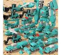 Smartoon-Giocattoli magnetici, Set Robocar magnetico, Set da 8/16/26/35 pezzi, Non tossico, Bordi lisci senza sbavature, Set Robocar magnetico, Set di giocattoli robot 7 in 1,B