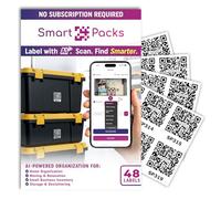 SmartPacks Etichette QR Code per archiviazione e organizzazione - Adesivi premium QR Code con app - Etichette avanzate per imballaggi e tracciamenti con codice QR per inventario, stoccaggio,