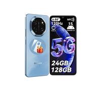 Smartphone 5G BLACKVIEW Shark 6 Android 15 Telefono Portatile, 24Go+128Go, 5000mAh, 6.88'' HD, 120Hz, 16+8MP, Dual SIM/OTG/NFC, Blu