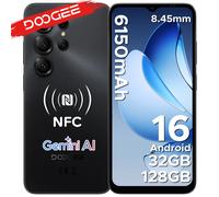 DOOGEE Note56X Pro - Telefono Android 16, schermo da 6.56", batteria da 6150mAh, 32GB di RAM (4+28), 128GB di memoria, supporta Google Pay, Widevine L1