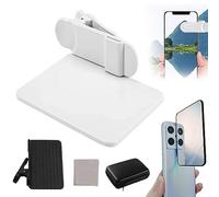 Smartphone Camera Mirror Reflection Clip Kit,Adjustable Mirror Reflection,Mobile Reflection Clip,with Storage Bag And Dust-Free Cloth,Travel Mobile Phone Camera Clip,Applicable to all Phones (White)