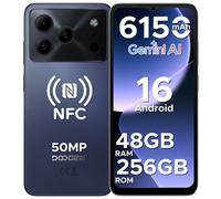 Smartphone DOOGEE Note56 Plus con Android 16, 48 GB + 256 GB/2 TB di memoria, processore Octa Core, display HD+ da 6,56" a 90Hz, batteria da 6150 mAh, doppia fotocamera da 50 MP + 8 MP, spessore del d