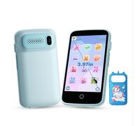 Smartphone Giocattolo per Bambini, 3.97 "Touchscreen Cellulare Giocattolo di apprendimento con giochi educativi, 2000mA alta capacità Bambini Telefono cellulare per ragazzi di età 3-12 (blu)