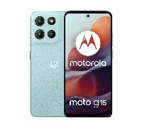 Smartphone Motorola Moto G15 4G 128 GB Blu Ghiaccio, Schermo Full HD+ da 6,72 , Fotocamera da 50 MP, Batteria da 5200 mAh, Pelle Vegana - Nouvo