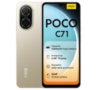 Smartphone POCO C71, 3+64GB, Oro, processore UNISOC T7250, batteria 5200mAh, doppia fotocamera AI da 32 MP, display grande schermo da 6,9 pollici (adattatore di alimentazione incluso)