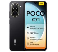 Smartphone POCO C71, 4+128GB, Nero, processore UNISOC T7250, batteria 5200mAh, doppia fotocamera AI da 32 MP, display grande schermo da 6,9 pollici (adattatore di alimentazione incluso)