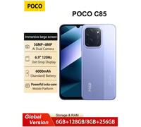 Smartphone POCO C85 6+128GB 8+256GB Versione Globale, Display Immersivo da 6,9", Batteria Massiccia da 6000mAh, Processore Helio G81-Ultra, Fotocamera Dual AI da 50MP, Ricarica Rapida da 33W
