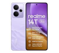 Smartphone realme 14T 5g, 8+256GB,batteria 5260 mAh,Processore Dimensity 6300, IP69, display 120Hz,Fotocamera AI da 50MP, Lightning Purple, esclusiva Amazon(Nessun adattatore)