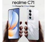 Smartphone Realme C71 4G - White Swan Edition | Batteria a lunga durata da 6000 mAh e ricarica rapida da 45 W | Display da 6,67" a 120 Hz | Fotocamera da 50 MP | Memoria da 6 GB + 128 GB | Processore 